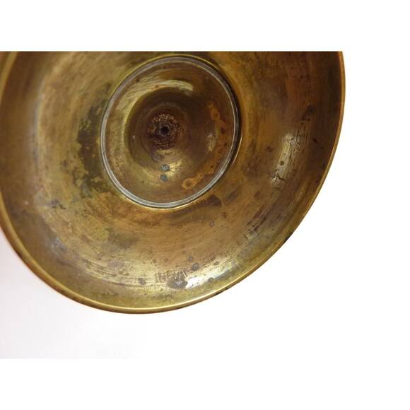 Vintage Small Footed Brass Pitcher India Hand Etched - Picture 5 of 5